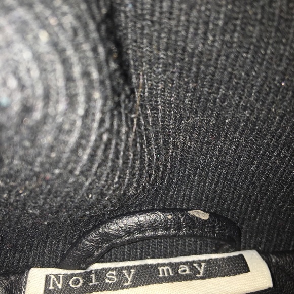 NOISY MAY Women’s Faux Leather Motorcycle Jacket - Picture 9 of 11